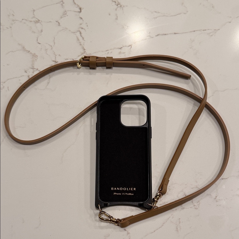 Bandolier Black Case with Brown Strap